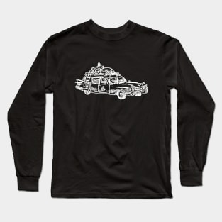 Ghostbusters Ecto-1 Bad Line Art Long Sleeve T-Shirt